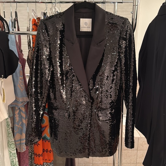 ANINE BING Ace Blazer Black Sequin XS - Picture 3 of 8